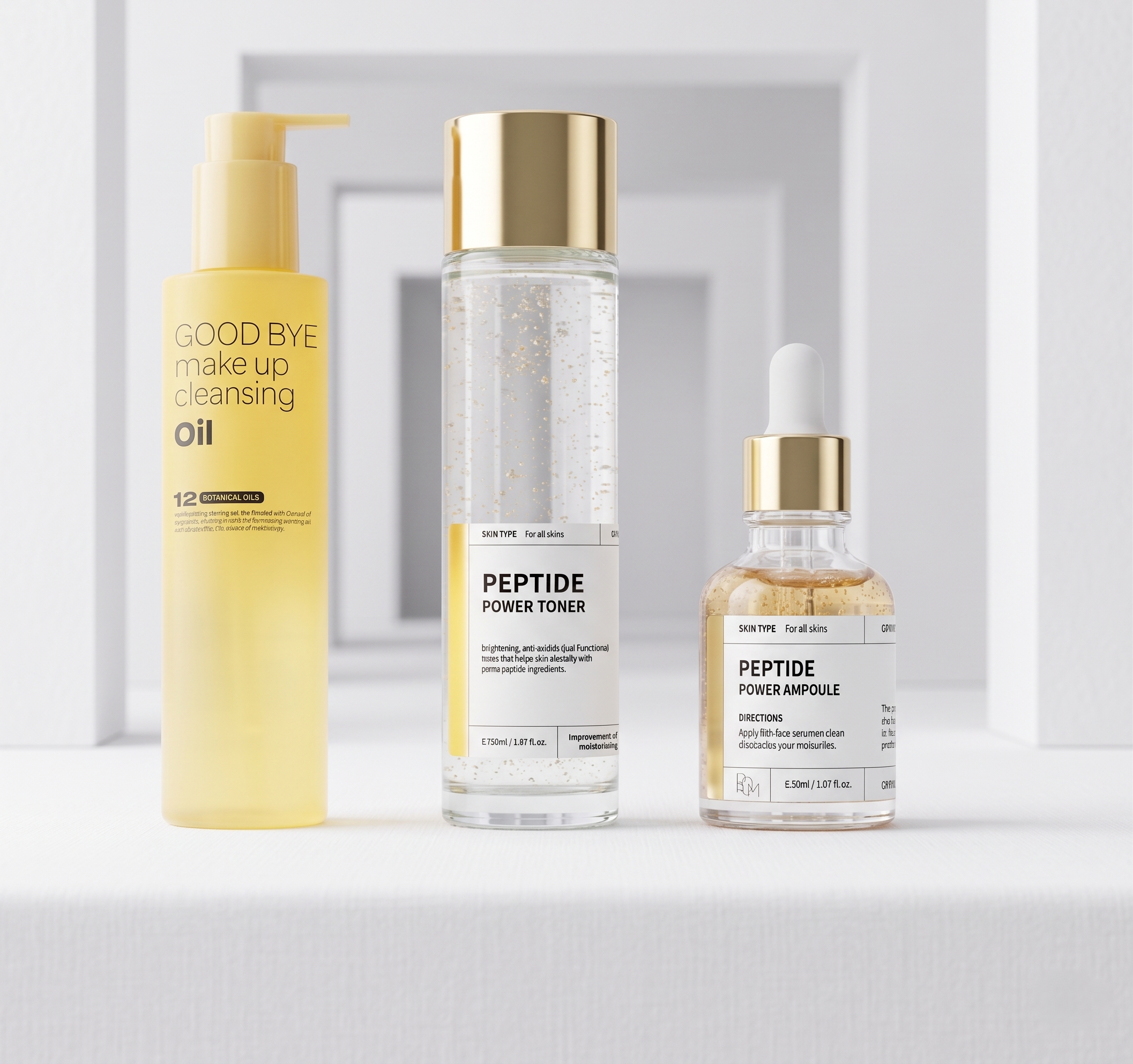 Le Trio Sérénité — Formule démaquillante｜Toner Peptide & Or｜Serum Peptide & Or